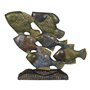 Figurine Décorative Bleu Marron Vert Poissons 60 x 11,5 x 52 cm