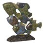 Figurine Décorative Bleu Marron Vert Poissons 60 x 11,5 x 52 cm