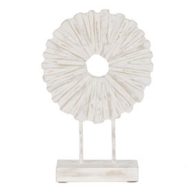 Sculpture Blanc Beige Bague 25,5 x 9,5 x 37 cm