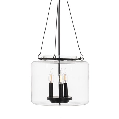 Suspension Noir Verre Fer 220-240 V 35 x 35 x 72 cm