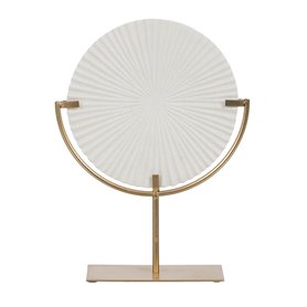 Figurine Décorative Blanc Doré Cercle 28 x 10 x 38 cm