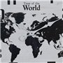 Horloge Murale Mappemonde Blanc Noir Fer 70 x 70 x 6,5 cm