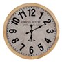 Horloge Murale Blanc Naturel Bois Verre 76 x 76 x 6 cm