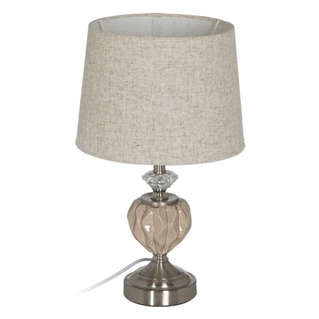 Lampe Beige Argenté Métal Verre 10 W 27 x 27 x 44 cm