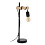 Lampe Noir Beige Bois Fer 16 x 13 x 52 cm