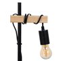 Lampe Noir Beige Bois Fer 16 x 13 x 52 cm