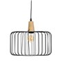 Suspension Noir Naturel Bois Fer 220-240 V 35 x 35 cm