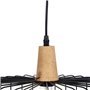 Suspension Noir Naturel Bois Fer 220-240 V 35 x 35 cm