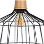 Suspension Noir Naturel Bois Fer 220-240 V 36 x 36 cm