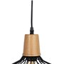 Suspension Noir Naturel Bois Fer 220-240 V 36 x 36 cm