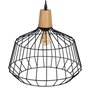 Suspension Noir Naturel Bois Fer 220-240 V 36 x 36 cm