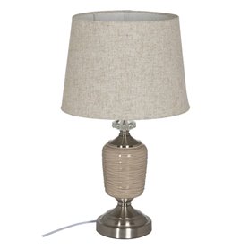 Lampe Beige Argenté Métal Verre 10 W 31,5 x 31,5 x 54 cm