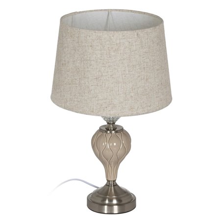 Lampe Beige Argenté Métal Verre 10 W 30 x 30 x 48 cm