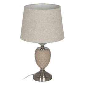 Lampe Beige Argenté Métal Verre 10 W 31,5 x 31,5 x 53 cm