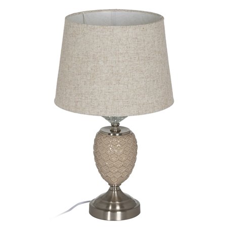 Lampe Beige Argenté Métal Verre 10 W 31,5 x 31,5 x 53 cm