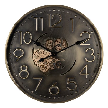 Horloge Murale Doré Fer 60 x 8 x 60 cm