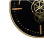 Horloge Murale Noir Doré Fer 46 x 7 x 46 cm