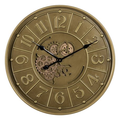 Horloge Murale Doré Fer 60 x 8 x 60 cm