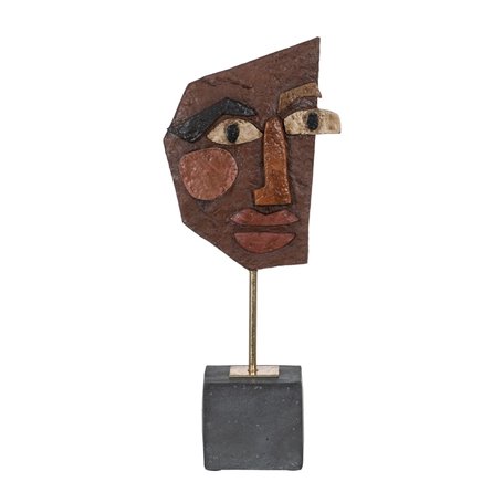 Sculpture Masque Marron Noir 17,8 x 10 x 43,7 cm