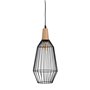 Suspension Noir Naturel Bois Fer 220-240 V 20 x 19,5 cm