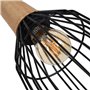 Suspension Noir Naturel Bois Fer 220-240 V 20 x 19,5 cm