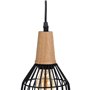 Suspension Noir Naturel Bois Fer 220-240 V 20 x 19,5 cm