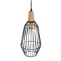 Suspension Noir Naturel Bois Fer 220-240 V 20 x 19,5 cm