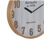 Horloge Murale Blanc Naturel Bois Verre 32 x 32 x 4,5 cm