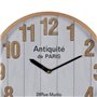 Horloge Murale Blanc Naturel Bois Verre 32 x 32 x 4,5 cm