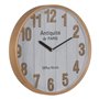 Horloge Murale Blanc Naturel Bois Verre 32 x 32 x 4,5 cm