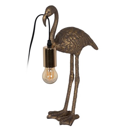 Lampe Flamingo Doré Polyrésine 40 W 23 x 11,5 x 39,5 cm