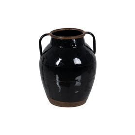 Vase Noir Fer 18,5 x 18,5 x 22 cm