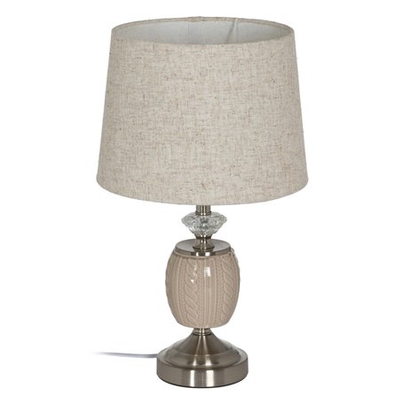 Lampe Beige Argenté Métal Verre 10 W 27 x 27 x 45 cm