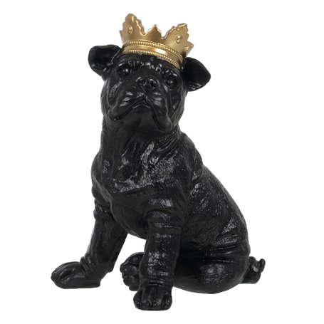 Figurine Décorative Noir Doré Chien 15,5 x 18,4 x 25,5 cm