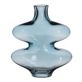 Vase Bleu Verre 18 x 7,5 x 21,5 cm