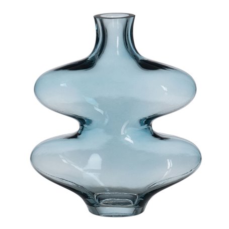 Vase Bleu Verre 18 x 7,5 x 21,5 cm