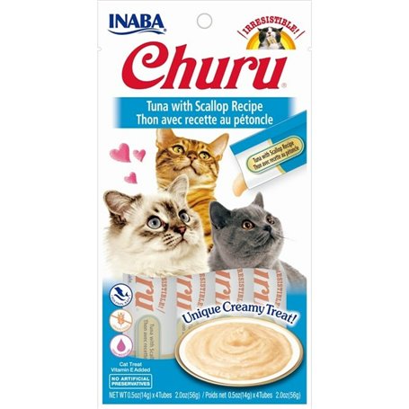 Collation pour Chat Inaba Churu 4 x 14 g Thon