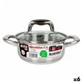 Casserole Quttin 139494 Avec couvercle Acier Ø 16 x 7 cm (6 Unités) (1