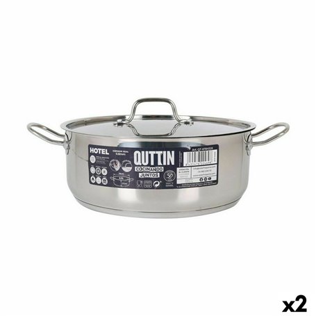 Casserole avec Couvercle Quttin Hotel Acier Ø 28 x 11 cm (2 Unités)