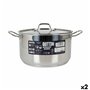 Marmite avec couvercle Quttin Hotel Acier ø 28 x 16 cm (2 Unités)