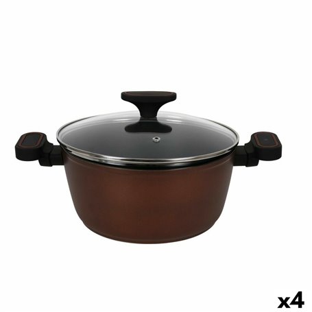 Casserole avec Couvercle en Verre Quttin Sahara Aluminium forgé Marron