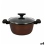 Casserole avec Couvercle en Verre Quttin Sahara Aluminium forgé Marron