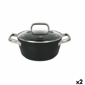 Casserole avec Couvercle en Verre Quttin Spiral Aluminium forgé Ø 20 c