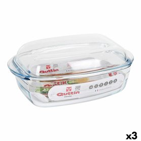 Casserole avec Couvercle Quttin 63096 verre 32,8 x 19,7 x 13 cm (3L + 