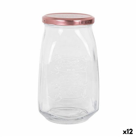 Bocal en Verre Transparent Inde Tasty Avec couvercle 1,05 L (12 Unités