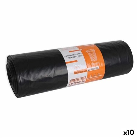 Sacs à ordures Eco Green Time 48955 Noir (10 Unités) (10 uds)