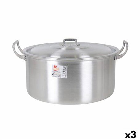 Casserole avec Couvercle Aluminium 41 x 33 x 19 cm (3 Unités)