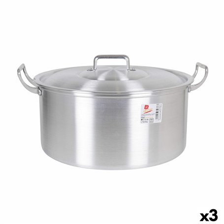 Casserole avec Couvercle Aluminium 43 x 36 x 16 cm (3 Unités)