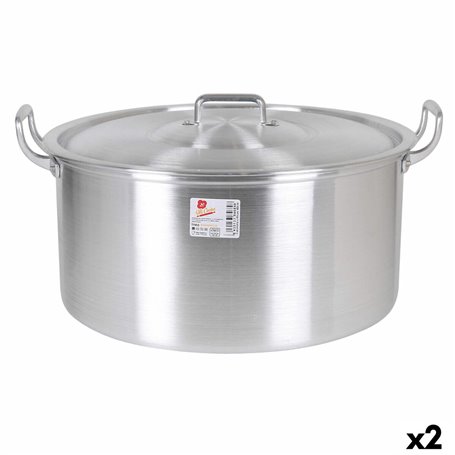 Casserole avec Couvercle Aluminium 49 x 41 x 24 cm (2 Unités)