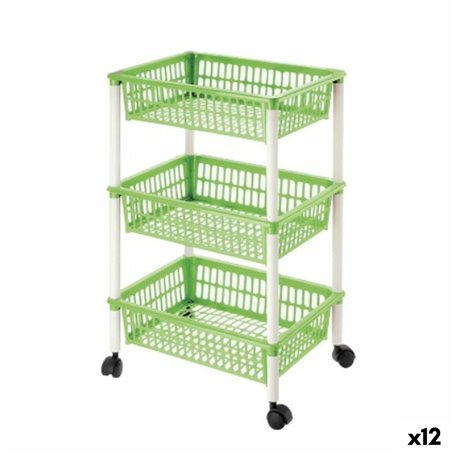 Chariot à légumes Tontarelli Mito 3 Plastique Vert 40 x 29 x 62 cm (12